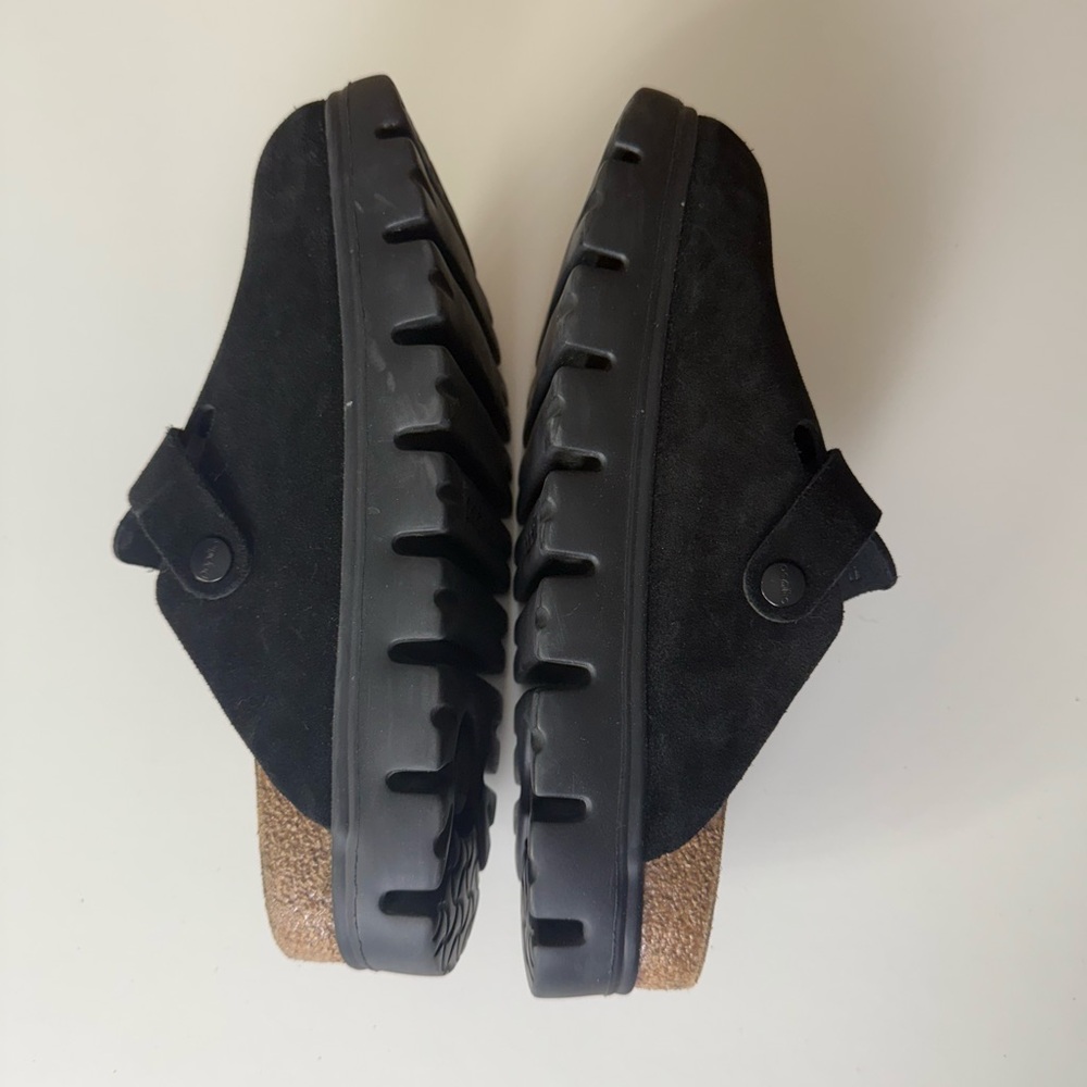 Birkenstock Papillo Boston Chunky Clogs in Black Suede 8 - Picture 5 of 9